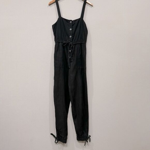 Alice + Olivia Linen Blend Jogger Jumpsuit Black Size 6‎ - Picture 4 of 14